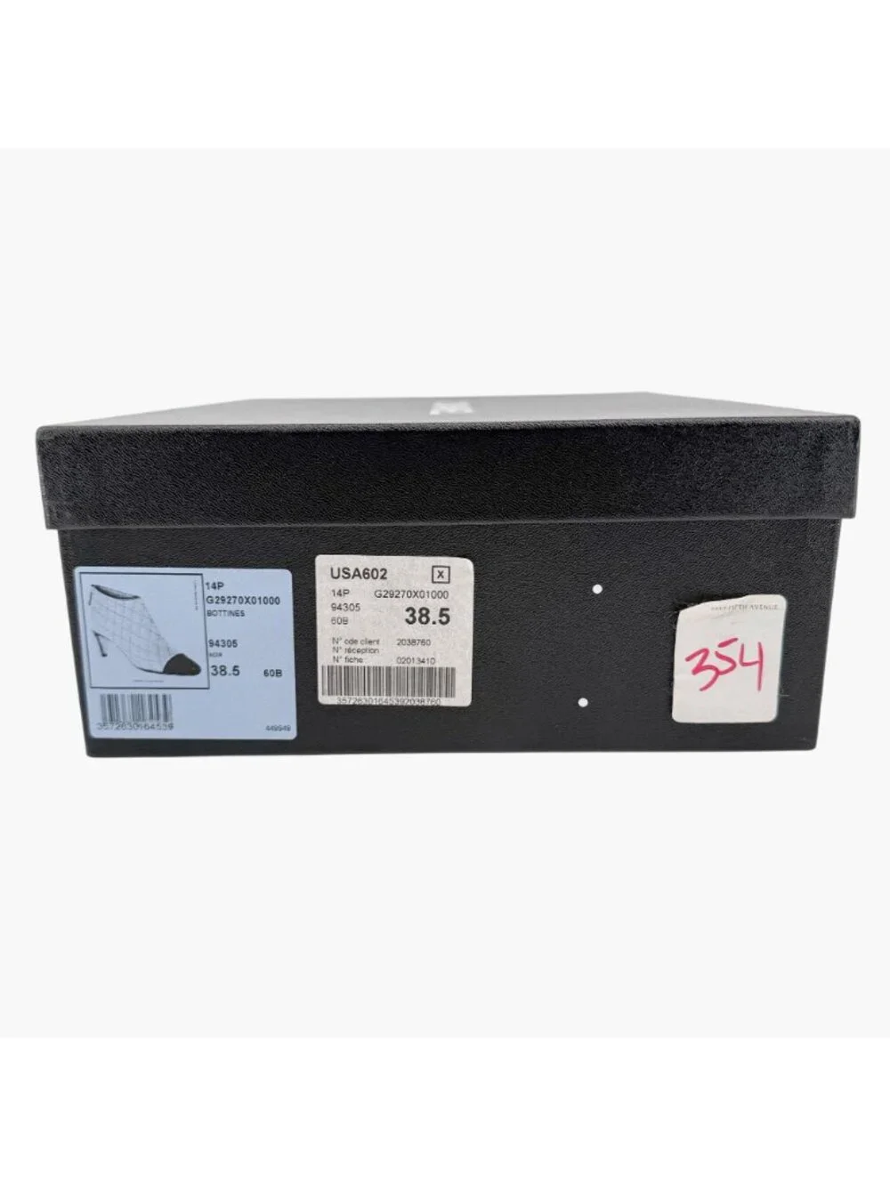 Chanel CC Quilted Cap Toe Ankle Boots Black Leather Size 38.5 US 7.5-8 Mid Heel - Picture 15 of 15